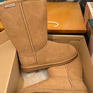 BearPaw Tall Suede Boots - Chestnut Tan